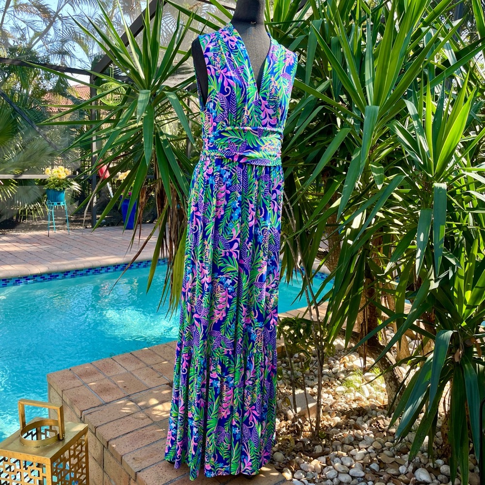 NWT Lilly Pulitzer Pearce Maxi Dress Borealis Blue - How You Like Me Prowl